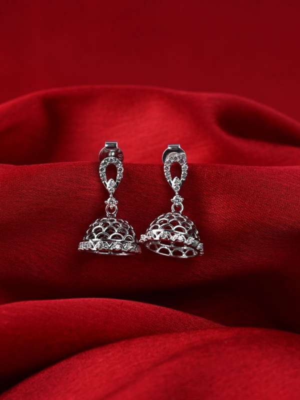 Silver colour jhumkas online discount