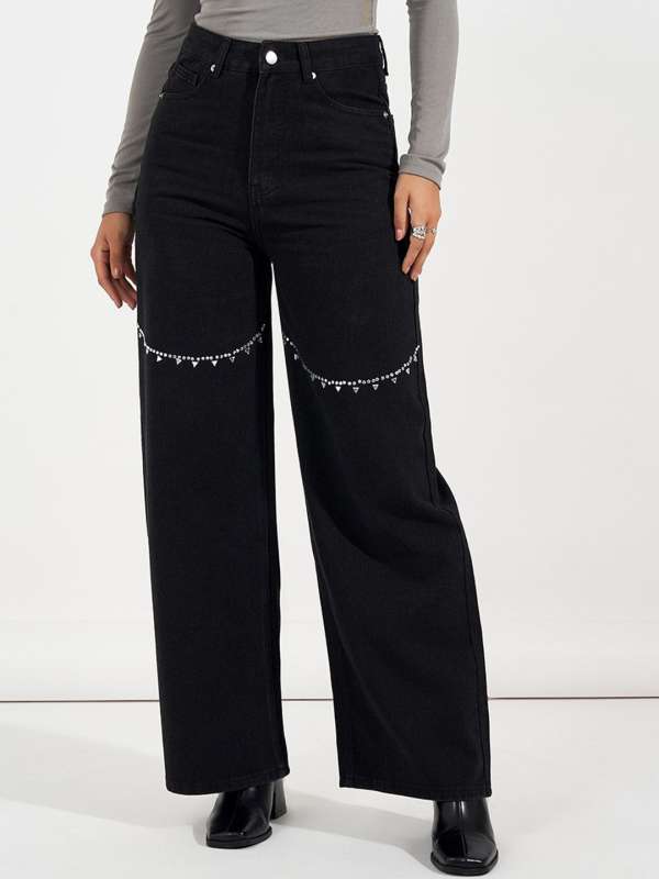 Myntra black jeans outlet