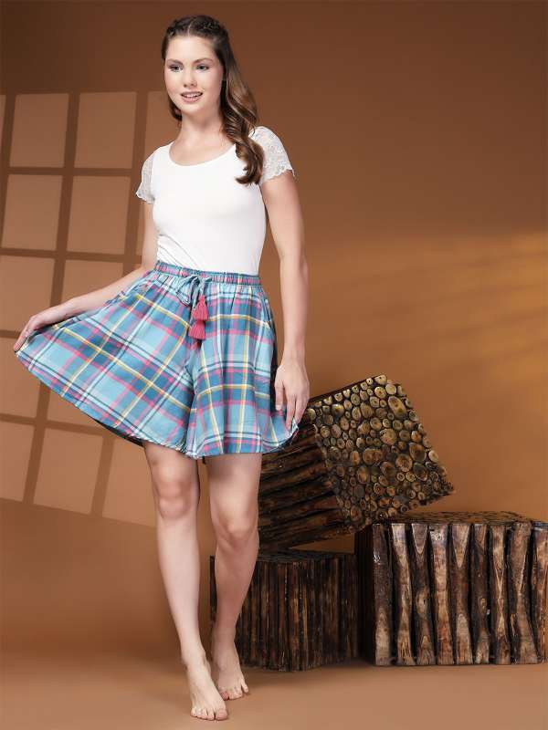 Women Checked Shorts Buy Women Checked Shorts online in India