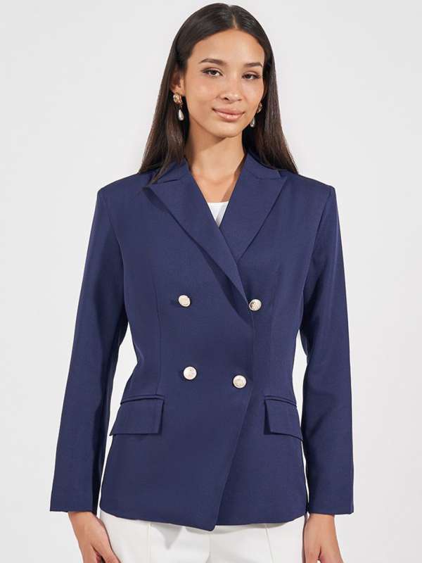Single breasted navy blue blazer outlet