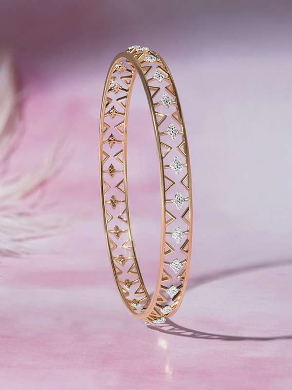 Tanishq 18kt Gold And Diamond Bangle Buy Tanishq 18kt Gold And Diamond Bangle online in India