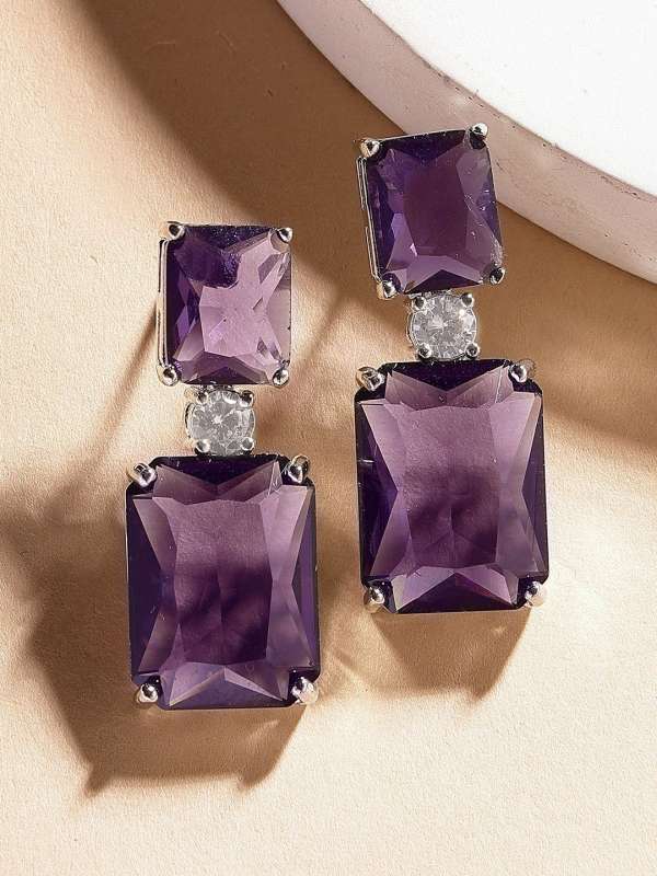 Purple Earrings Buy Trendy Purple Earrings Online in India Myntra