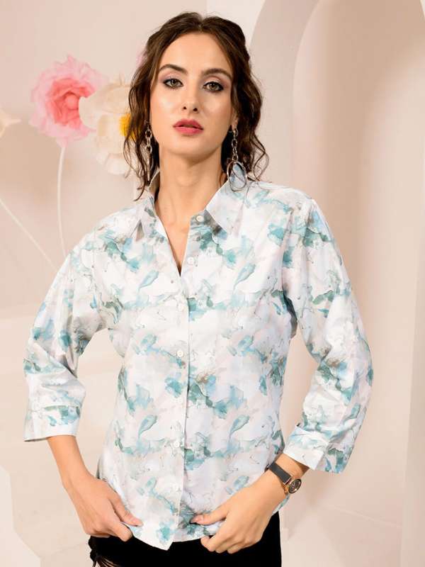 Floral dress shirt womens shop