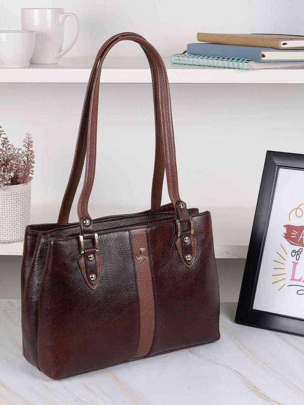 Mochi Brown Leather Handbag Buy Mochi Brown Leather Handbag online in India