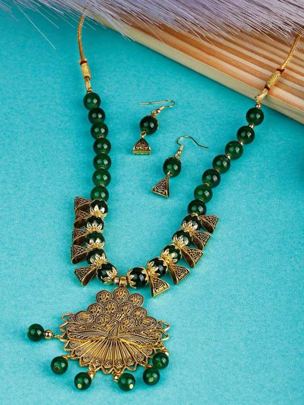 Peacock Necklace Jewellery Set Buy Peacock Necklace Jewellery Set online in India