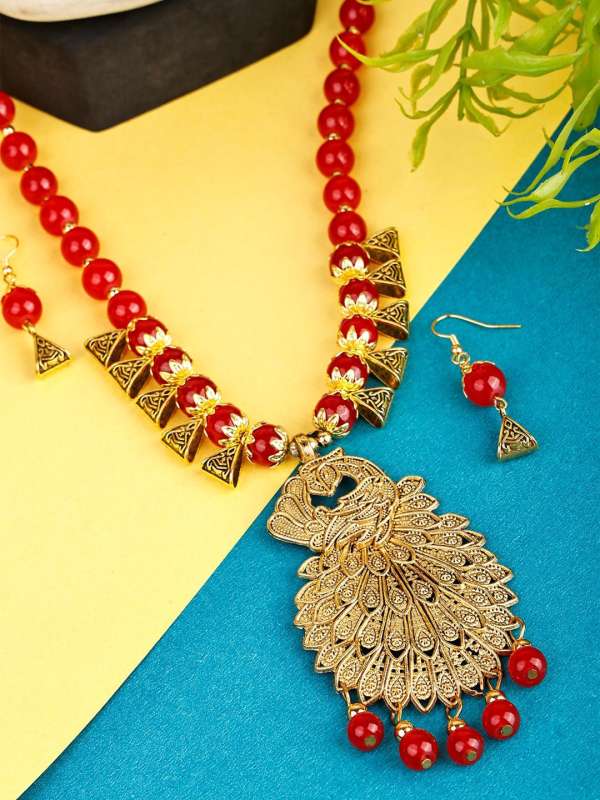 Peacock Necklace Jewellery Set Buy Peacock Necklace Jewellery Set online in India