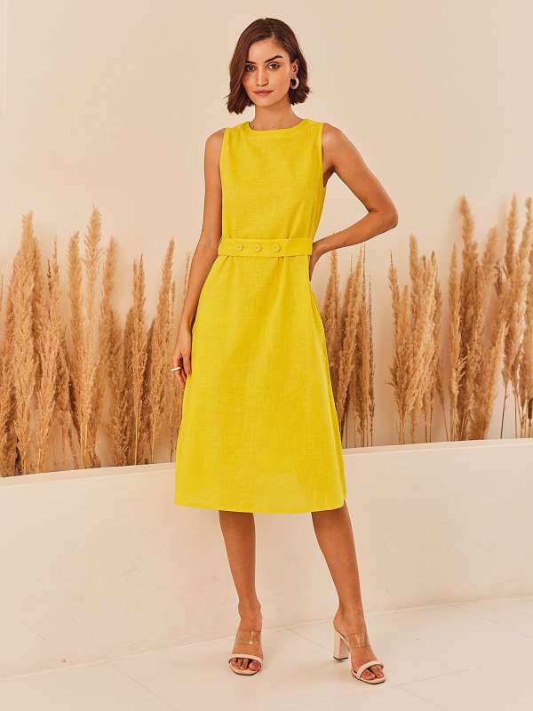Yellow sleeveless dress top