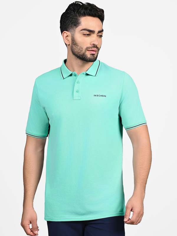 aqua blue polo t shirt