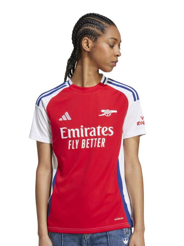 Red adidas shirt women on sale