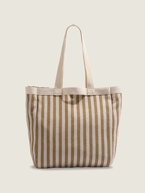 Striped handbags online sales