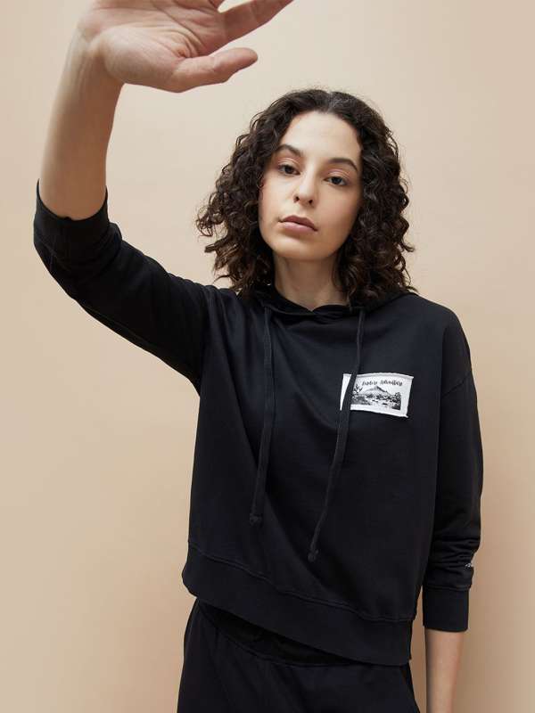 Kappa Black Solid Sweatshirt Buy Kappa Black Solid Sweatshirt online in India
