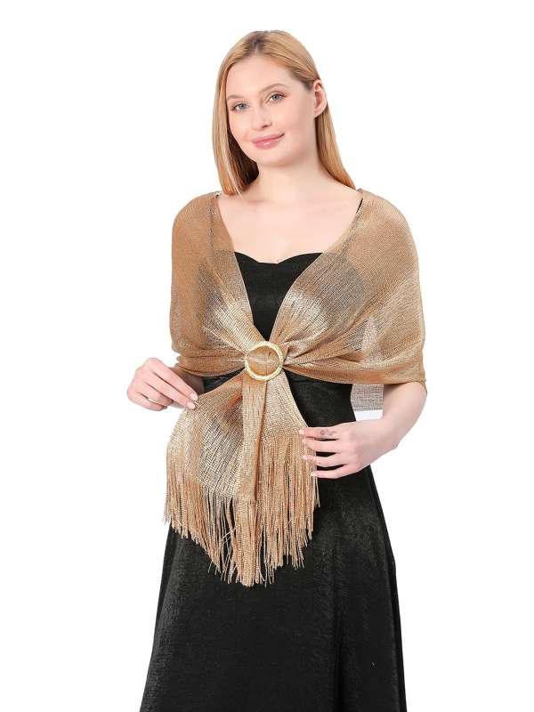 Women Scarves Stoles Gold Buy Women Scarves Stoles Gold online in India