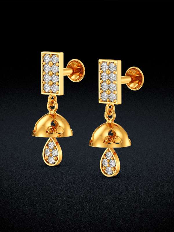 Gold earring in kalyan jewellers with price on sale
