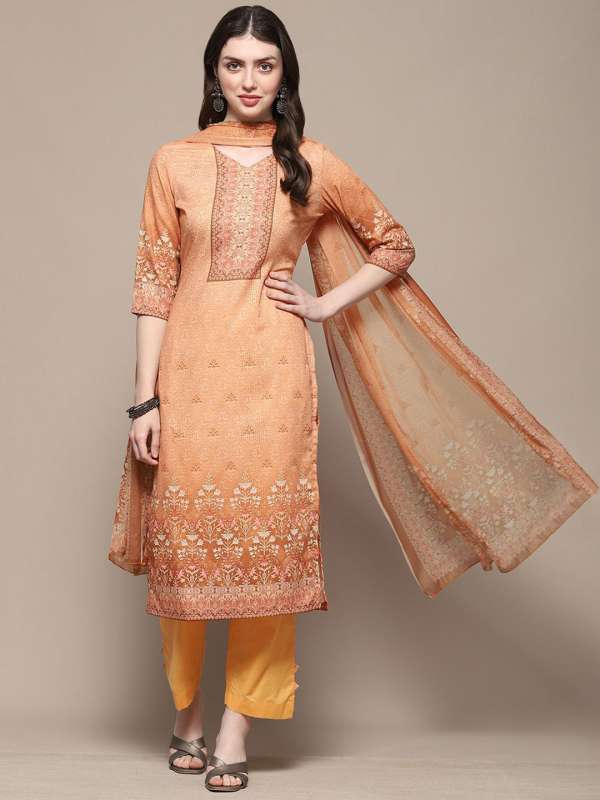 Biba Yellow Dress Material Buy Biba Yellow Dress Material online in India
