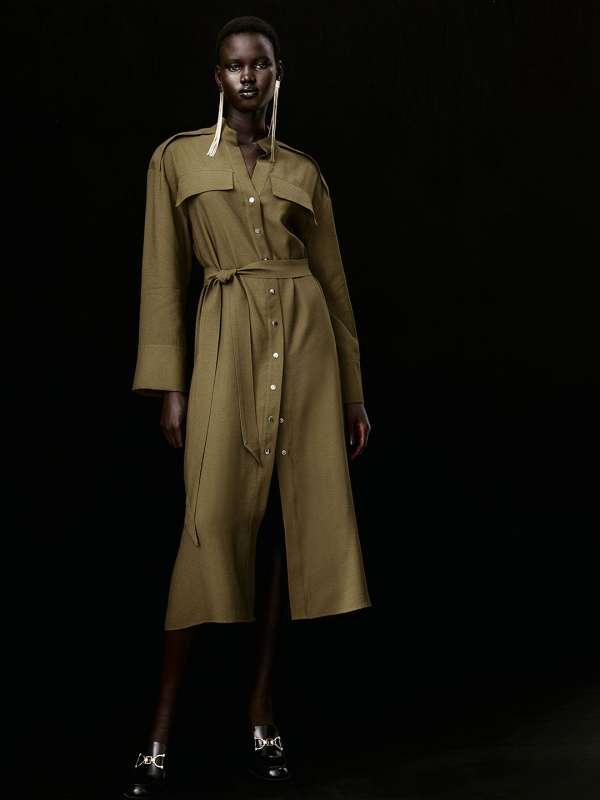 Khaki dresses online sale