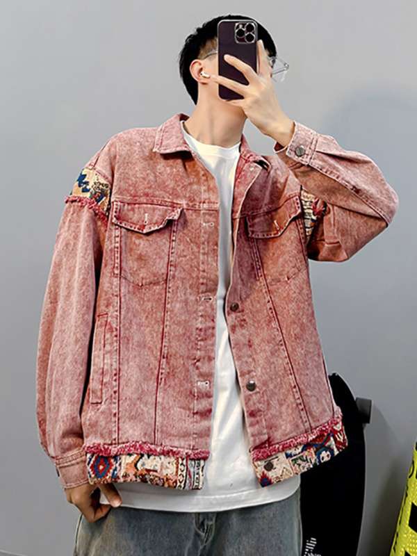 Pink Denim Jacket Men Buy Pink Denim Jacket Men online in India