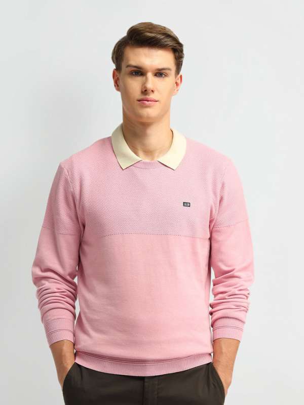 Pink sweaters for guys clearance