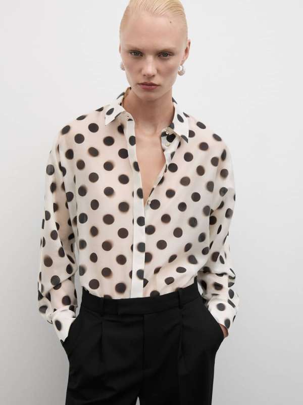 White shirt with black dots cheap