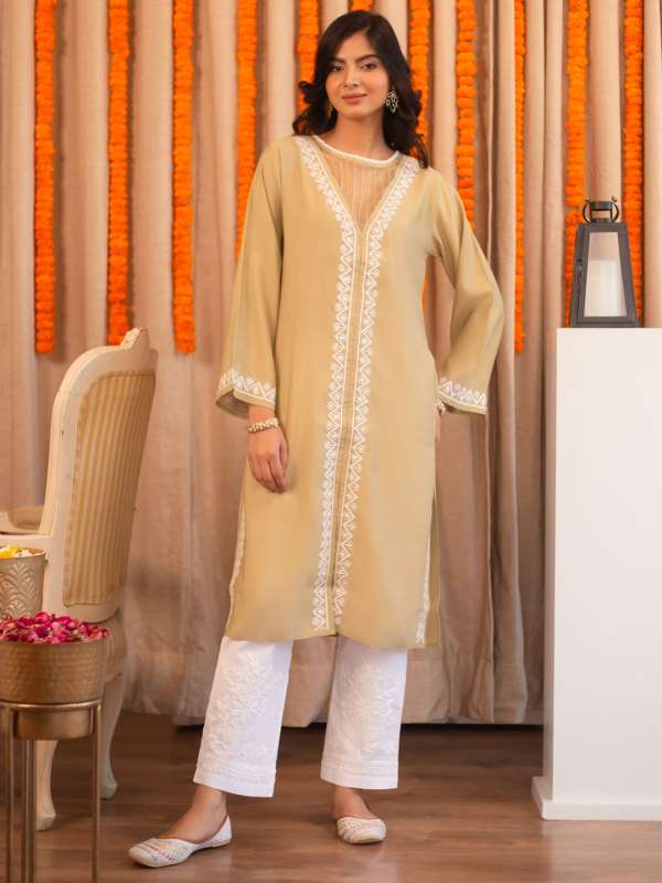 Long cotton kurtis online myntra discount