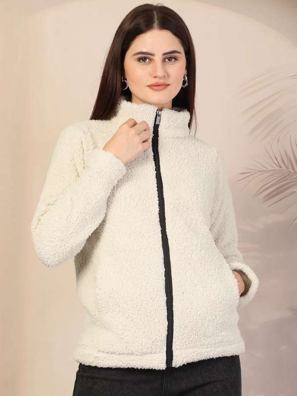 White Long Sleeves Winter Jacket Buy White Long Sleeves Winter Jacket online in India