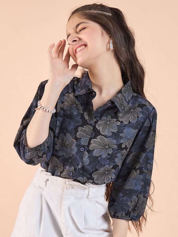 Girls Navy Blue Tops Buy Girls Navy Blue Tops online in India