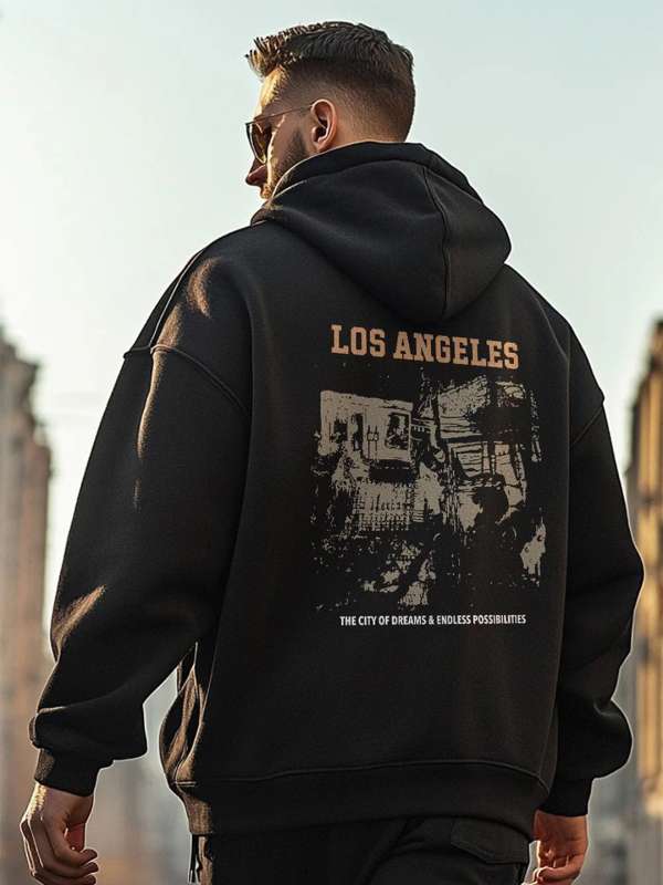 Trendy black hoodies sale