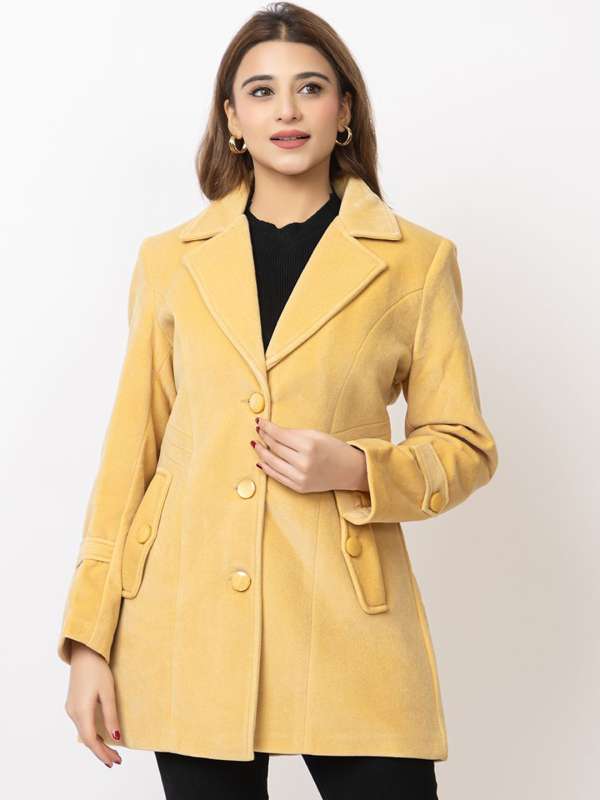 Mustard Yellow Winter Coat Buy Mustard Yellow Winter Coat online in India