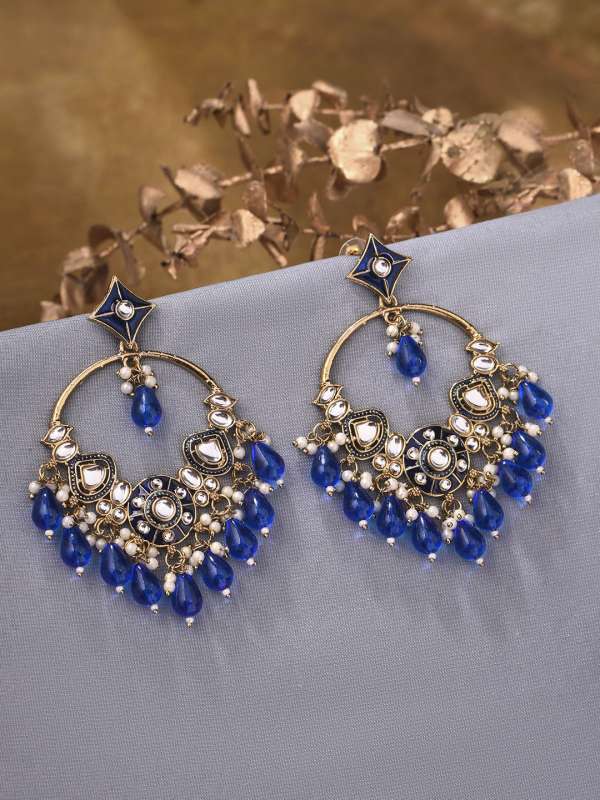 Navy Blue Earrings Buy Trendy Navy Blue Earrings Online in India Myntra