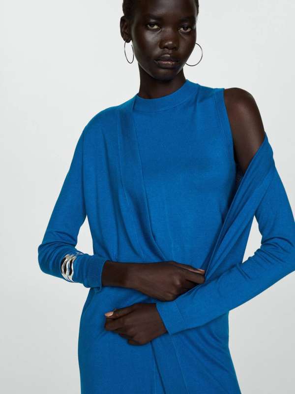 Mango blue sweater outlet