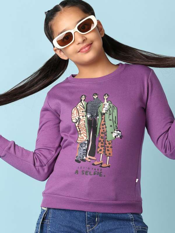 Girls purple sweatshirt new arrivals