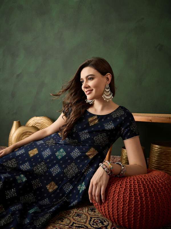 Sangria blue anarkali online