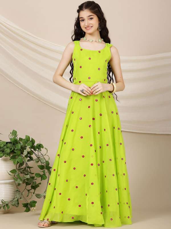 Green Girls Dresses Buy Trendy Green Girls Dresses Online in India Myntra
