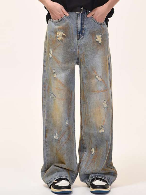Heavily Washed Denim Jeans Buy Heavily Washed Denim Jeans online in India
