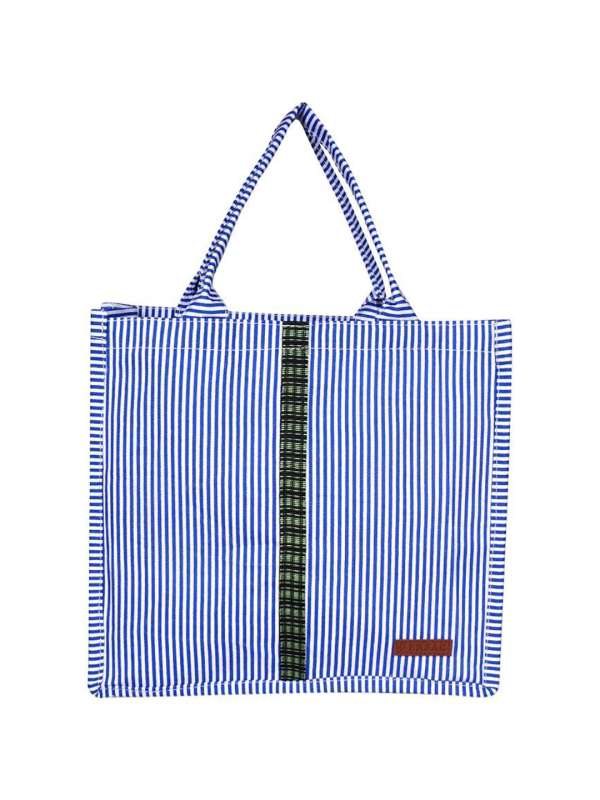 Blue and white striped bag cheap