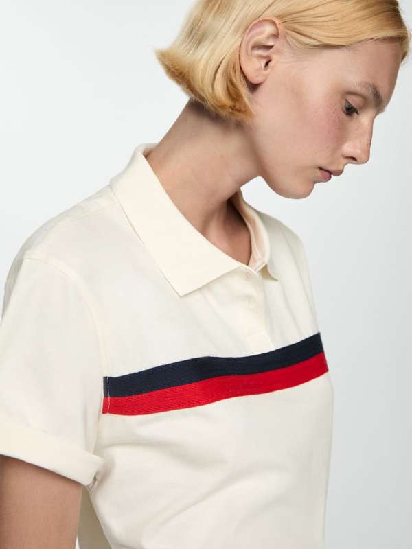 Collar t shirt stripes top
