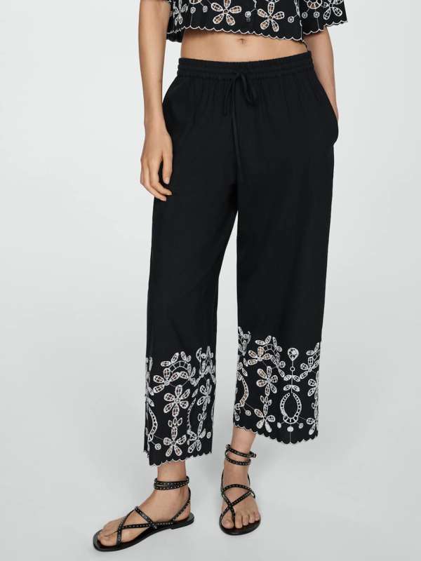 Embroidered trousers online shop