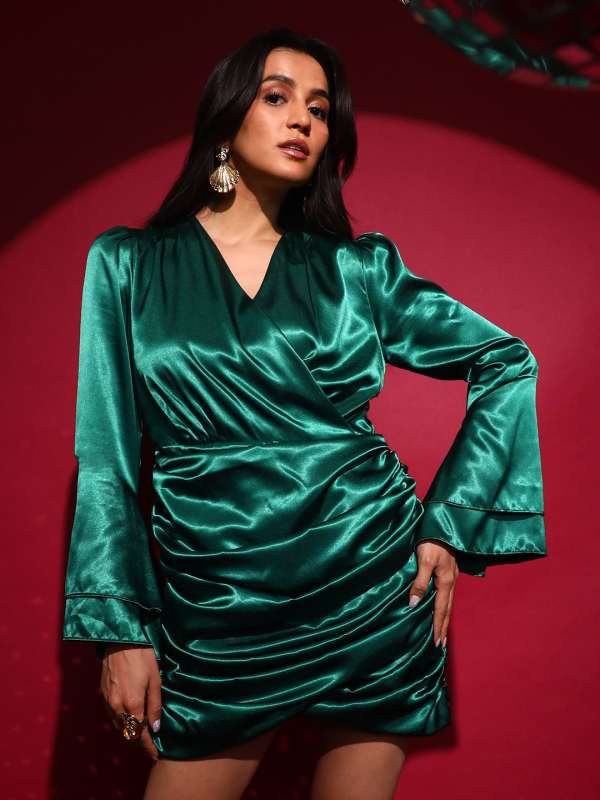 Ladies in satin dresses sales