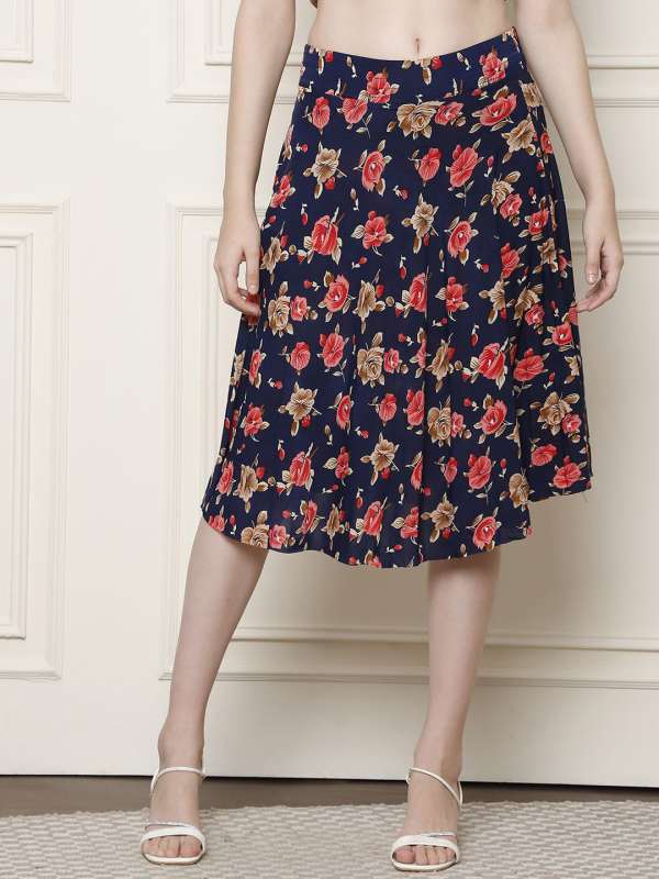 Blue Floral Printed Flared Knee Length Skirt 8242685.htm Buy Blue Floral Printed Flared Knee Length Skirt 8242685.htm online in India