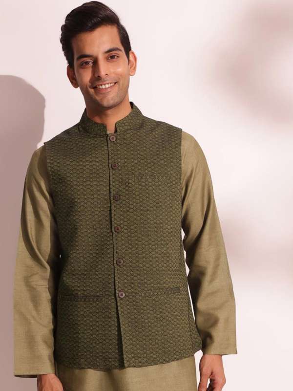 Numero Uno Fabindia Green Nehru Jacket 138 27 Buy Buy Numero Uno Fabindia Green Nehru Jacket 138 27 Buy online in India