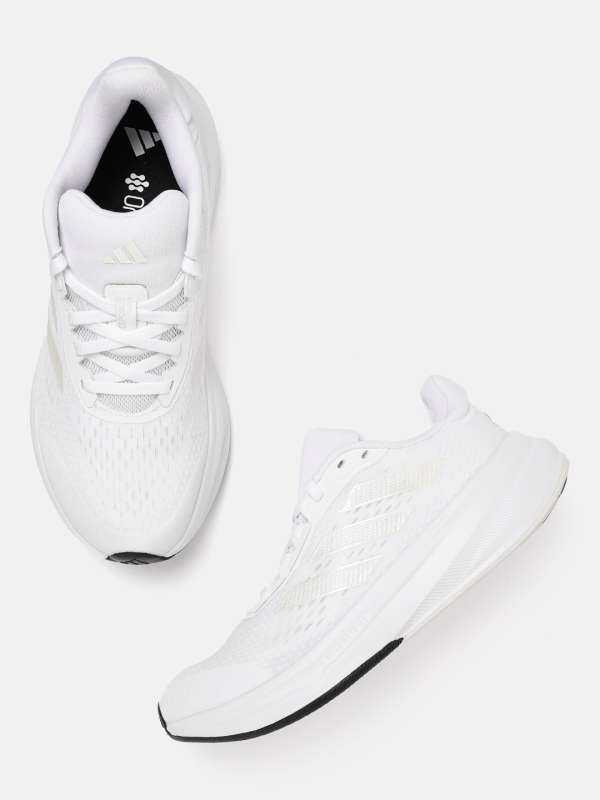 All white adidas runners top