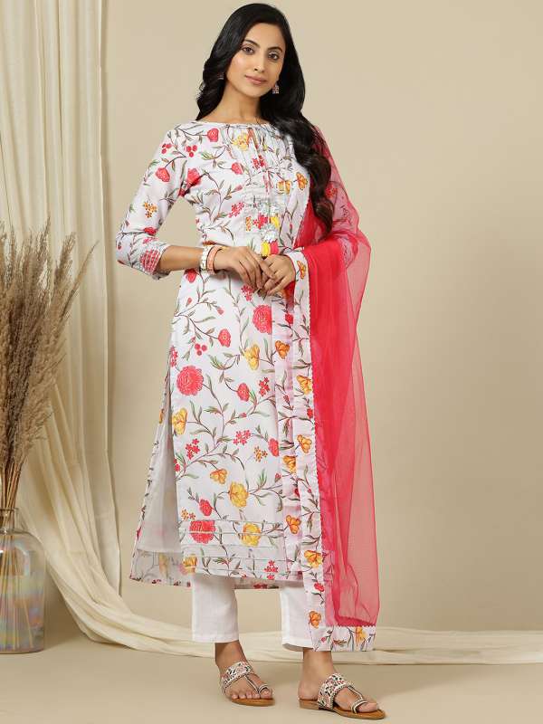 Blue Off White Printed Kurta With Churidar Leggings Dupatta 6953244.htm Buy Blue Off White Printed Kurta With Churidar Leggings Dupatta 6953244.htm online in India