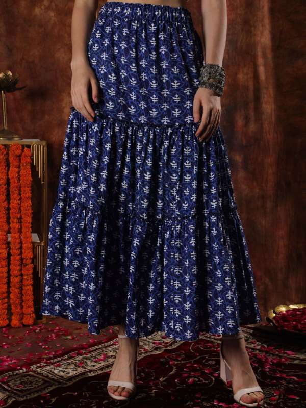 Navy Blue Skirts Ethnic Skirt Buy Navy Blue Skirts Ethnic Skirt online in India