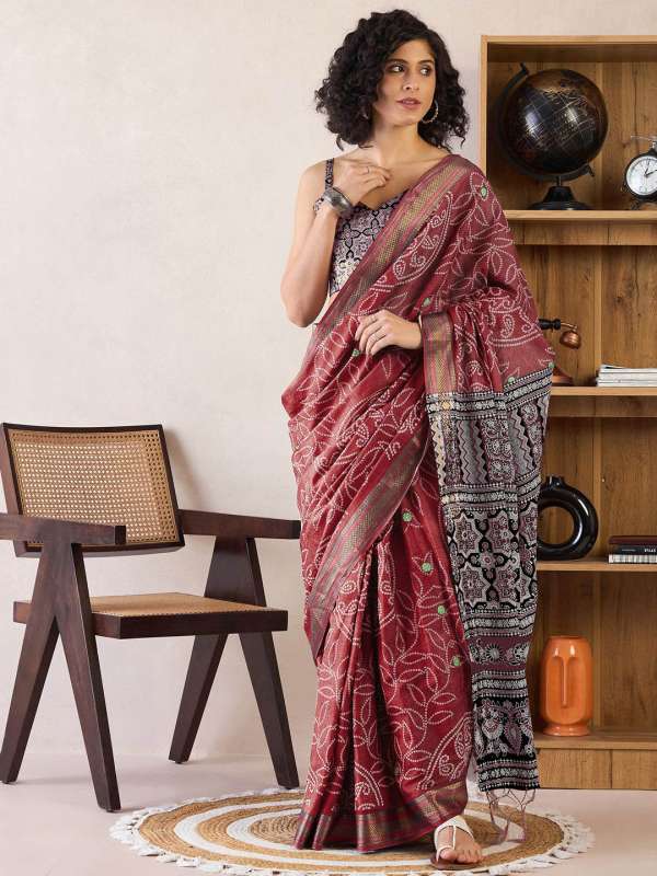 Fabric Printed Saree Buy Fabric Printed Saree online in India