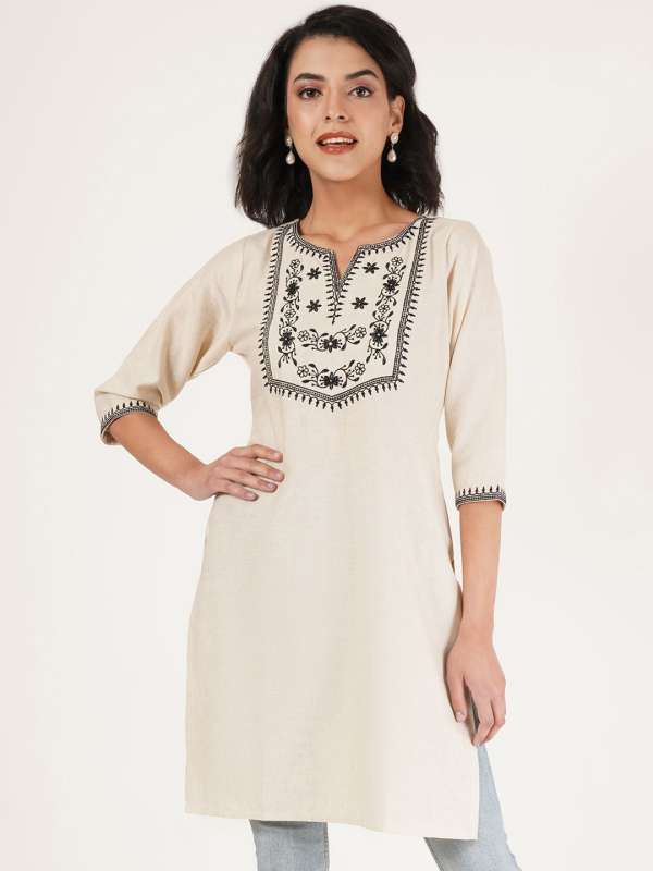 Boat neck with cold shoulder kurtis outlet