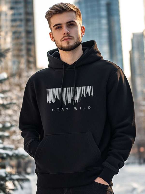 Black hoodie myntra clearance