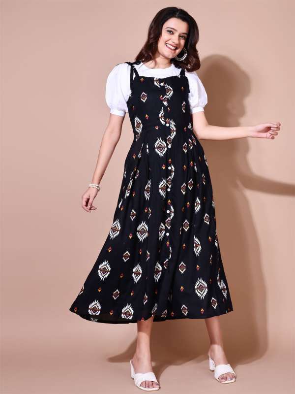 Dungaree long frock sales