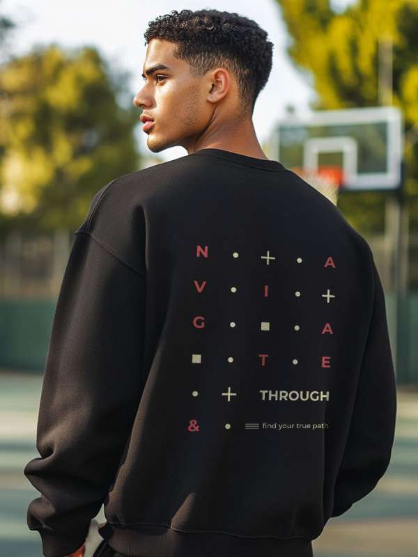 Black Graphic Sweatshirt Buy Black Graphic Sweatshirt online in India