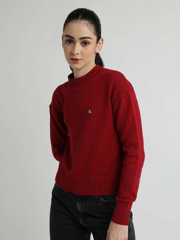 Calvin klein jeans red sweater hotsell