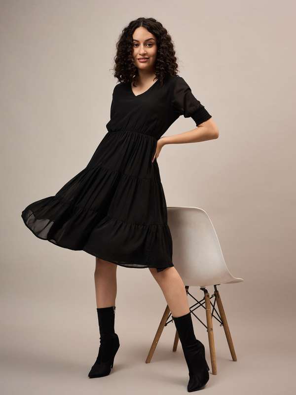 Short Sleeve Dresses Buy Short Sleeve Dress Online Myntra