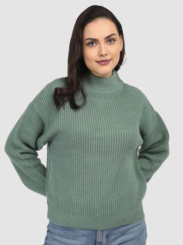 High neck sweater girl shop